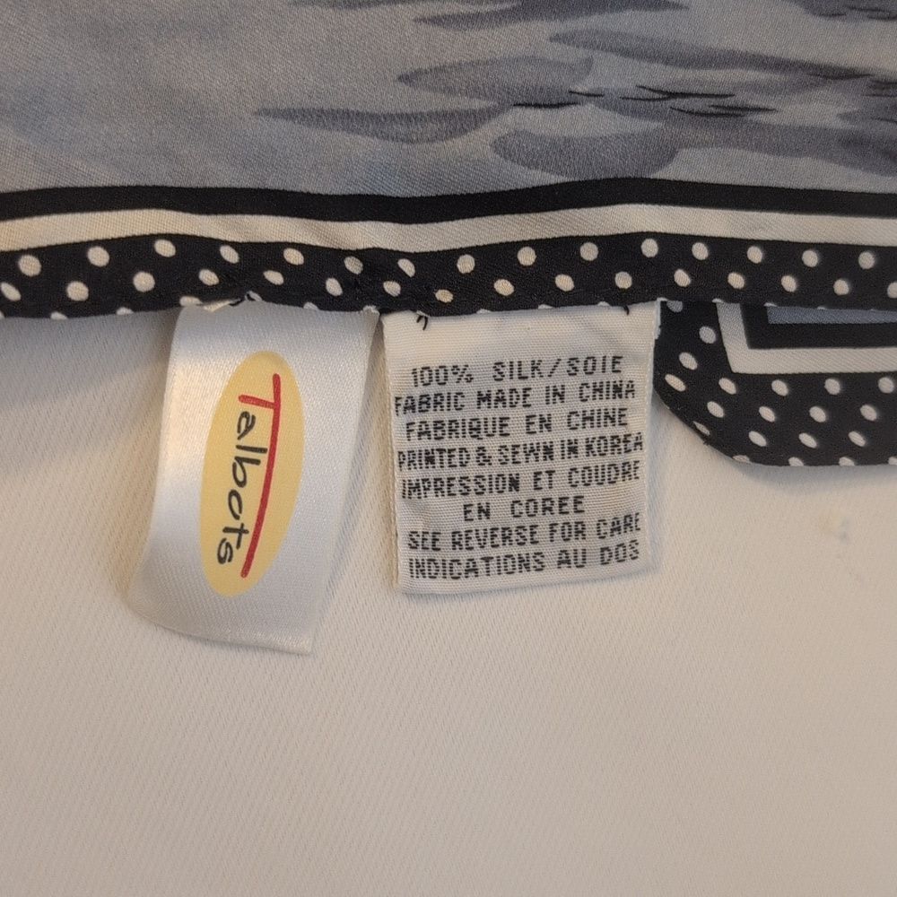 Talbots Black and White SILK Scarf - Picture 9 of 10